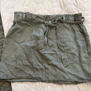 Cloth & Stone Sage Green Mini Skirt with Tie Belt